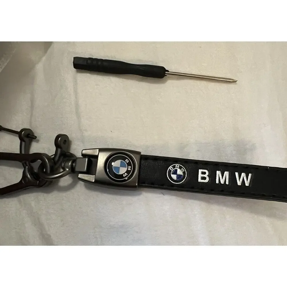 BMW Genuine Leather Keychain Car Key Chain Ring Fob Holder For BMW NEW